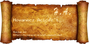 Hovanecz Acicét névjegykártya